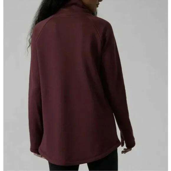 Athleta Decadent Chocolate Cozy Karma Asym Pullover size Small - Picture 10 of 16